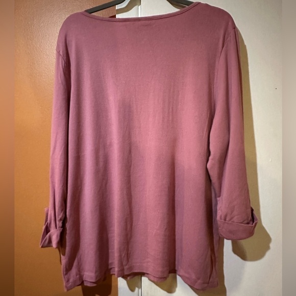 Karen Scott 3/4 Sleeve Mauve Pink Shirt Size 3x EXCELLENT CONDITION. - Picture 2 of 3